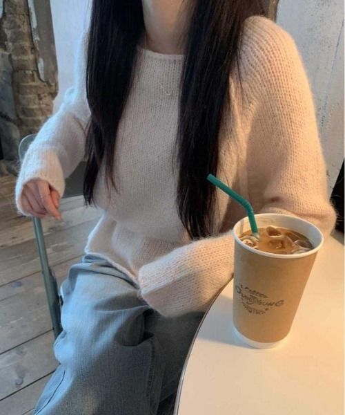 VENCEEXCHANGE(ヴァンスエクスチェンジ)の「モヘア風ニットプルオーバー(ニット/セーター・レディース・ホワイト/ピンク・FREE)」の6枚目の写真