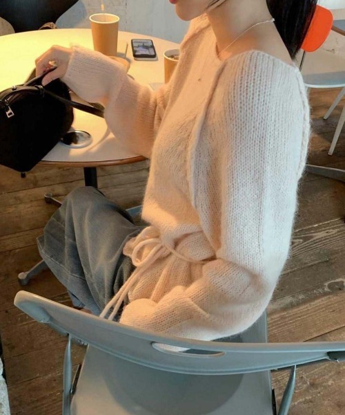 VENCEEXCHANGE(ヴァンスエクスチェンジ)の「モヘア風ニットプルオーバー(ニット/セーター・レディース・ホワイト/ピンク・FREE)」の3枚目の写真