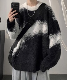 Fuzzy Border Knit Pullover ファジーボーダーニットプルオーバー