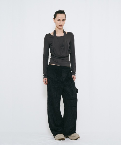 VIAVANDA（ヴィアヴァンダ）の「2WAY DRAPE LONG SLEEVE（その他トップス・レディース・チャコール/アイボリー・FREE）」の9枚目の写真