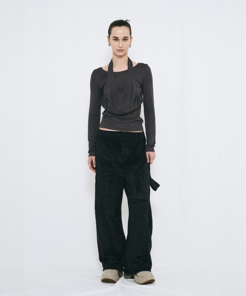 VIAVANDA（ヴィアヴァンダ）の「2WAY DRAPE LONG SLEEVE（その他トップス・レディース・チャコール/アイボリー・FREE）」の10枚目の写真