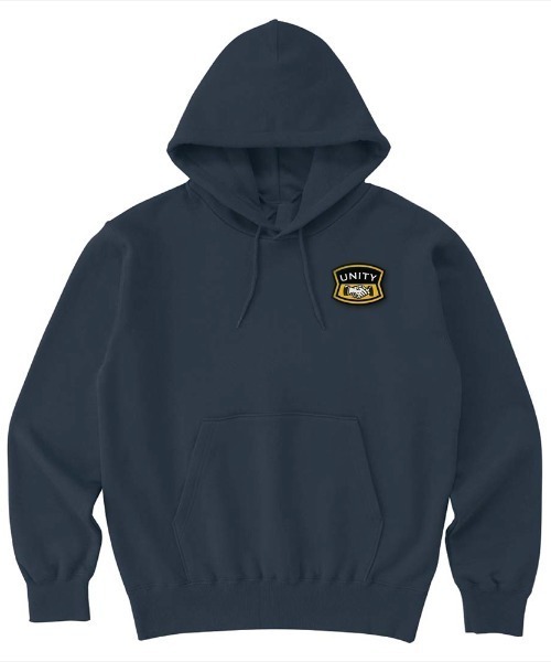 Ol' Basics(オールベーシックス)の「Ol' Basics(オール・ベーシックス) プルパーカー スウェット シェイクハンド プリント ワンポイント 10.0オンス 裏毛 メンズ ユニセックス アメカジ(パーカー・メンズ・ヘザーグレー/レッド/ネイビー/グレイッシュブルー/アッシュ/ホワイト/ブラック/グリーン系・S/M/L/XL)」の6枚目の写真