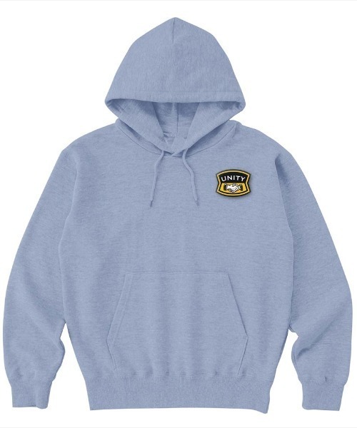 Ol' Basics(オールベーシックス)の「Ol' Basics(オール・ベーシックス) プルパーカー スウェット シェイクハンド プリント ワンポイント 10.0オンス 裏毛 メンズ ユニセックス アメカジ(パーカー・メンズ・ヘザーグレー/レッド/ネイビー/グレイッシュブルー/アッシュ/ホワイト/ブラック/グリーン系・S/M/L/XL)」の7枚目の写真