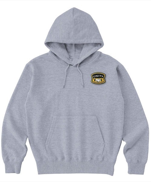 Ol' Basics(オールベーシックス)の「Ol' Basics(オール・ベーシックス) プルパーカー スウェット シェイクハンド プリント ワンポイント 10.0オンス 裏毛 メンズ ユニセックス アメカジ(パーカー・メンズ・ヘザーグレー/レッド/ネイビー/グレイッシュブルー/アッシュ/ホワイト/ブラック/グリーン系・S/M/L/XL)」の3枚目の写真