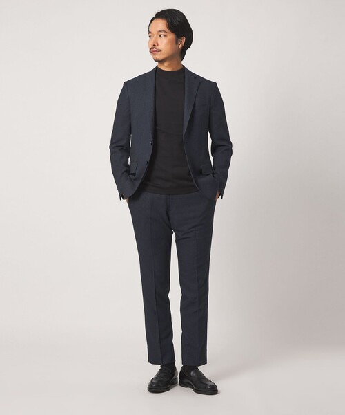 A DAY IN THE LIFE UNITED ARROWS(アデイインザライフユナイテッドアローズ)の「メランジ ホップサック ノープリーツ スラックス-セットアップ対応・ウォッシャブル-<A DAY IN THE LIFE>(スラックス・メンズ・ネイビー/ダークグレー・M/XL/S/L)」の4枚目の写真