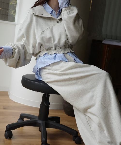 WILLFULLY(ウィルフリー)の「deep tuck drawstring hem sweat PT(スウェットパンツ・レディース・ブラック/ブラウン/オートミール・FREE)」の8枚目の写真