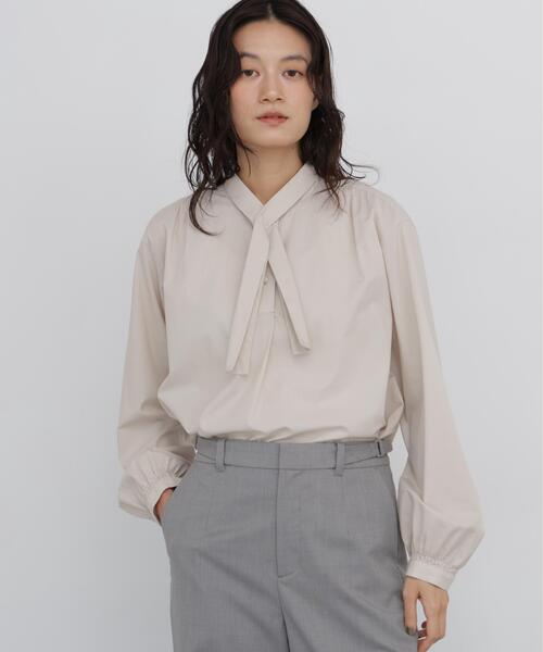 human woman(ヒューマンウーマン)の「◆タイ付きブラウス(シャツ/ブラウス・レディース・オレンジ系その他/ベージュ・MEDIUM)」の4枚目の写真