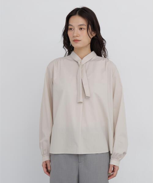 human woman(ヒューマンウーマン)の「◆タイ付きブラウス(シャツ/ブラウス・レディース・オレンジ系その他/ベージュ・MEDIUM)」の6枚目の写真