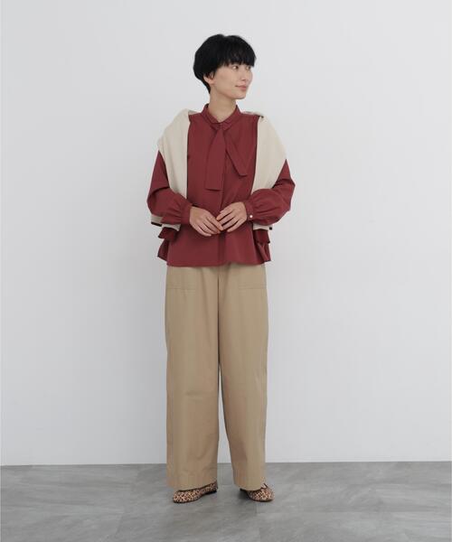 human woman(ヒューマンウーマン)の「◆タイ付きブラウス(シャツ/ブラウス・レディース・オレンジ系その他/ベージュ・MEDIUM)」の14枚目の写真