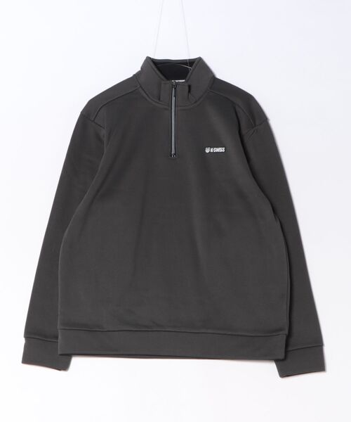 K-SWISS(ケースイス)の「【K-SWISS/ケースイス】ナチュラル裏起毛ハーフジップトレーナー(スウェット・メンズ・チャコールグレー/ネイビー/ブラック・MEDIUM/LARGE/X-LARGE)」の3枚目の写真