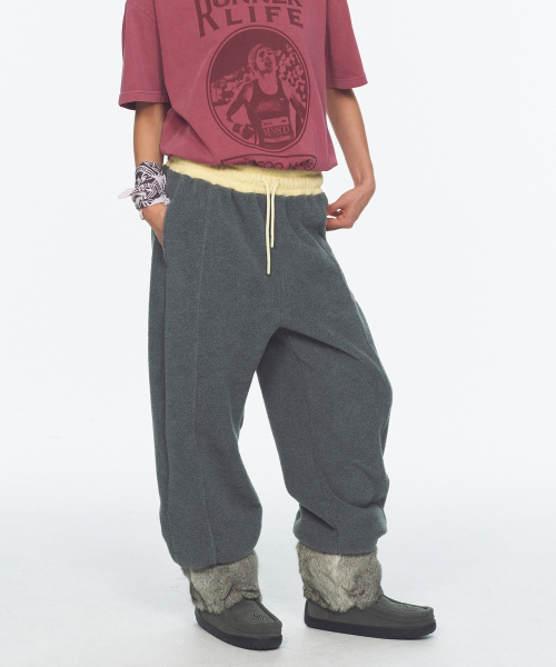 MENASOO(ミナス)の「Waist Point Warm Fleece Jogger Pants_Charcoal(スウェットパンツ・レディース・チャコール・1/2)」の7枚目の写真