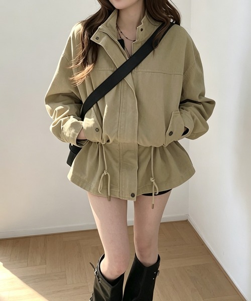 FAVORITO(ファヴォリート)の「ウエストマークスタンドカラージャケット(その他アウター・レディース・ブラック/カーキ・F)」の19枚目の写真