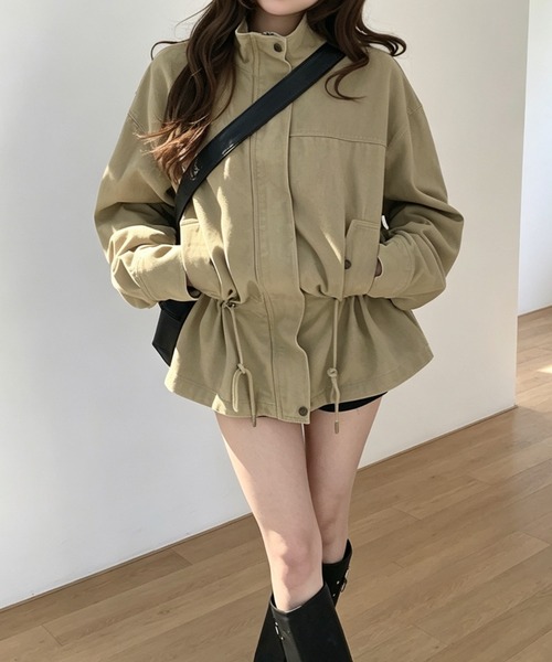 FAVORITO(ファヴォリート)の「ウエストマークスタンドカラージャケット(その他アウター・レディース・ブラック/カーキ・F)」の20枚目の写真