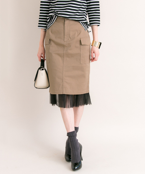 URBAN RESEARCH（アーバンリサーチ）の「UR ミリタリーチュールセットスカート（スカート・レディース・ベージュ/カーキ・38/36）」の2枚目の写真