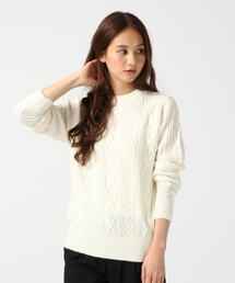 GLOBAL WORK | 7ゲージイタリアケーブルプルオーバー長袖/719686(ニット/セーター)