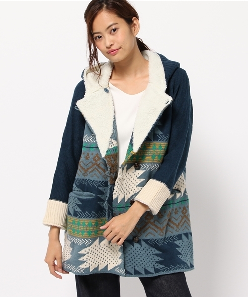 チャイハネ（チャイハネ）の「【チャイハネ】yul カラフルニットボアジャケット（その他アウター・レディース・ベージュ/マスタード/ネイビー・FREE）」の12枚目の写真