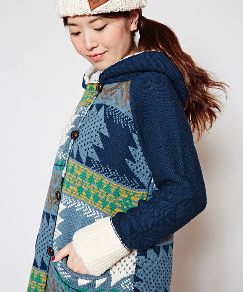 チャイハネ（チャイハネ）の「【チャイハネ】yul カラフルニットボアジャケット（その他アウター・レディース・ベージュ/マスタード/ネイビー・FREE）」の19枚目の写真