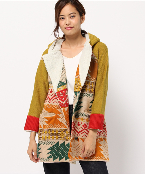 チャイハネ（チャイハネ）の「【チャイハネ】yul カラフルニットボアジャケット（その他アウター・レディース・ベージュ/マスタード/ネイビー・FREE）」の20枚目の写真