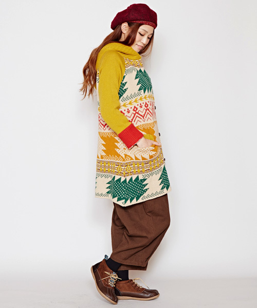 チャイハネ（チャイハネ）の「【チャイハネ】yul カラフルニットボアジャケット（その他アウター・レディース・ベージュ/マスタード/ネイビー・FREE）」の22枚目の写真