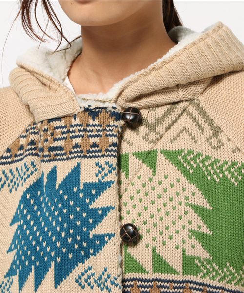 チャイハネ（チャイハネ）の「【チャイハネ】yul カラフルニットボアジャケット（その他アウター・レディース・ベージュ/マスタード/ネイビー・FREE）」の8枚目の写真