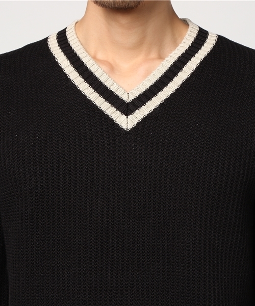 EDIFICE（エディフィス）の「◇コットンチルデン（ニット/セーター・メンズ・ブラック/アイボリー・LARGE/SMALL/MEDIUM）」の5枚目の写真