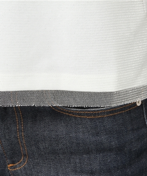 mysty woman(ミスティウーマン)の「天竺ロゴTシャツ&チュールフリル袖Tシャツセット(Tシャツ/カットソー・レディース・ネイビー/オフホワイト/ピンク・FREE)」の11枚目の写真