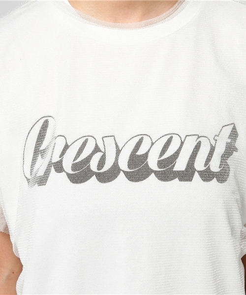 mysty woman(ミスティウーマン)の「天竺ロゴTシャツ&チュールフリル袖Tシャツセット(Tシャツ/カットソー・レディース・ネイビー/オフホワイト/ピンク・FREE)」の12枚目の写真