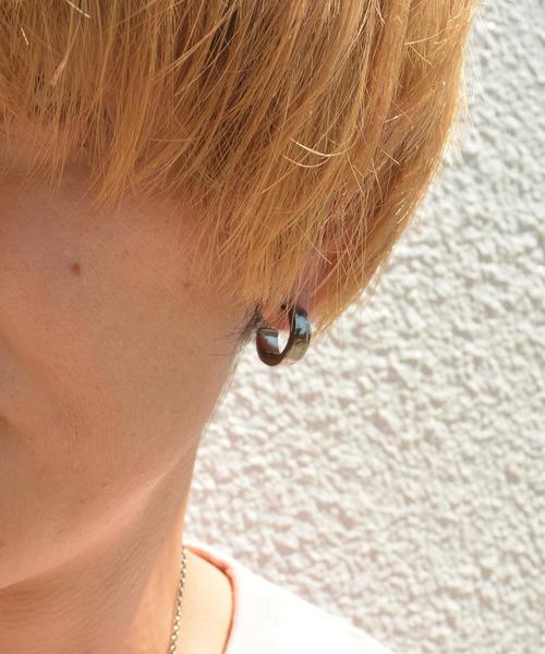 JAM HOME MADE（ジャムホームメイド）の「FirST JAM×SHIPS JET BLUE: 別注 コインピアス ◇（ピアス（片耳用）・メンズ・シルバー/ブラック/ブロンズ/ゴールド・ONE SIZE）」の2枚目の写真