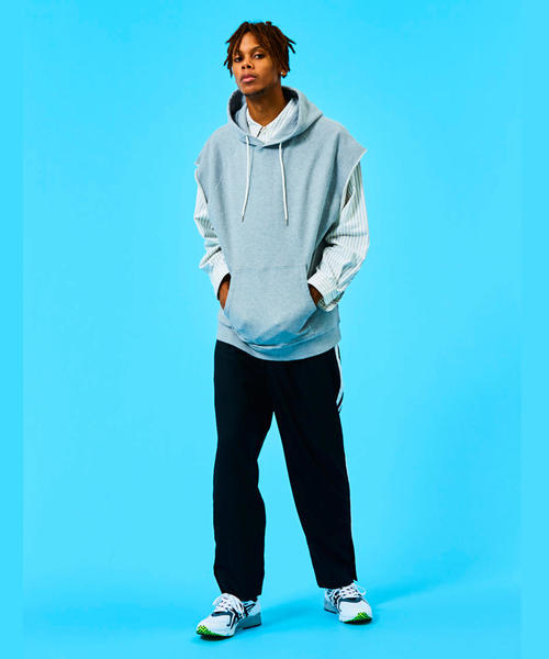 MONKEY TIME(モンキータイム)の「<monkey time> URAKE PO MUSCLE SLEEVE HOODY/パーカ ◆(パーカー・メンズ・グレー/シャーベット・MEDIUM/X-LARGE/LARGE)」の5枚目の写真