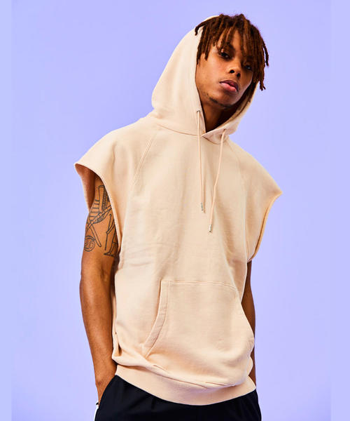 MONKEY TIME(モンキータイム)の「<monkey time> URAKE PO MUSCLE SLEEVE HOODY/パーカ ◆(パーカー・メンズ・グレー/シャーベット・MEDIUM/X-LARGE/LARGE)」の8枚目の写真