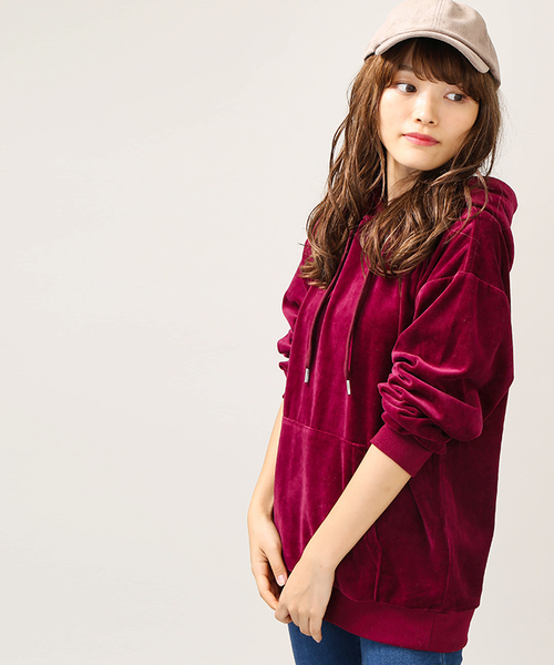 WEGO（ウィゴー）の「WEGO/ベロアビッグシルエットプルパーカー（パーカー・メンズ・ブラック/ネイビー/ワイン・MEDIUM/LARGE）」の11枚目の写真