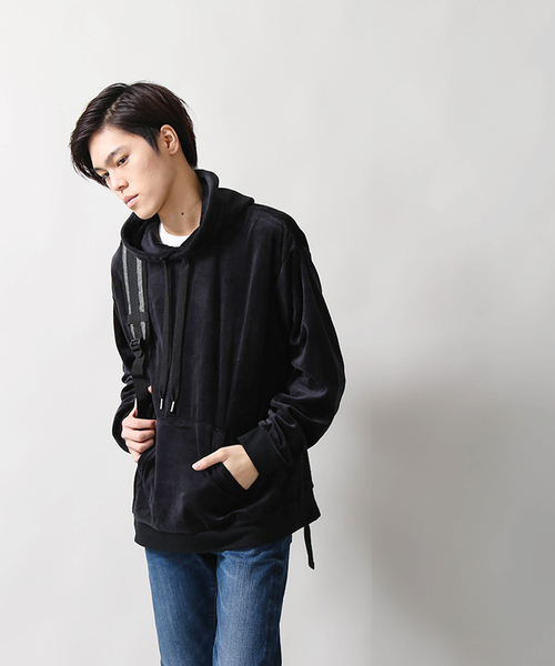 WEGO（ウィゴー）の「WEGO/ベロアビッグシルエットプルパーカー（パーカー・メンズ・ブラック/ネイビー/ワイン・MEDIUM/LARGE）」の14枚目の写真