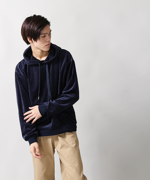 WEGO（ウィゴー）の「WEGO/ベロアビッグシルエットプルパーカー（パーカー・メンズ・ブラック/ネイビー/ワイン・MEDIUM/LARGE）」の16枚目の写真