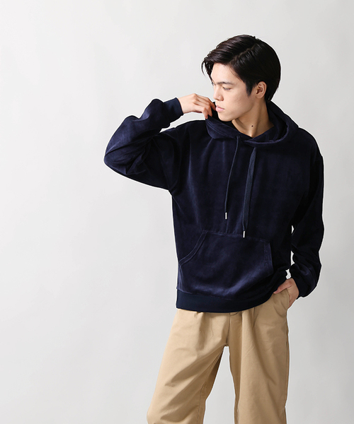 WEGO（ウィゴー）の「WEGO/ベロアビッグシルエットプルパーカー（パーカー・メンズ・ブラック/ネイビー/ワイン・MEDIUM/LARGE）」の17枚目の写真