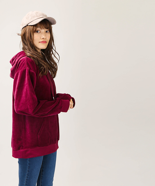 WEGO（ウィゴー）の「WEGO/ベロアビッグシルエットプルパーカー（パーカー・メンズ・ブラック/ネイビー/ワイン・MEDIUM/LARGE）」の21枚目の写真