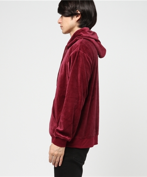 WEGO（ウィゴー）の「WEGO/ベロアビッグシルエットプルパーカー（パーカー・メンズ・ブラック/ネイビー/ワイン・MEDIUM/LARGE）」の5枚目の写真
