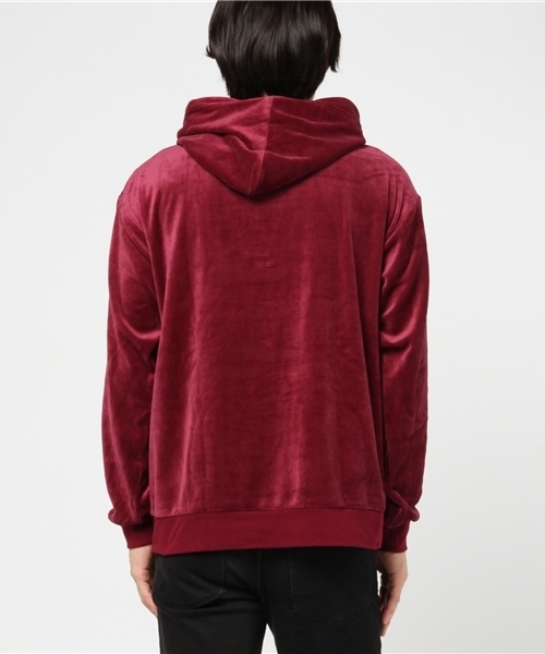 WEGO（ウィゴー）の「WEGO/ベロアビッグシルエットプルパーカー（パーカー・メンズ・ブラック/ネイビー/ワイン・MEDIUM/LARGE）」の4枚目の写真