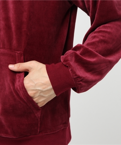 WEGO（ウィゴー）の「WEGO/ベロアビッグシルエットプルパーカー（パーカー・メンズ・ブラック/ネイビー/ワイン・MEDIUM/LARGE）」の7枚目の写真