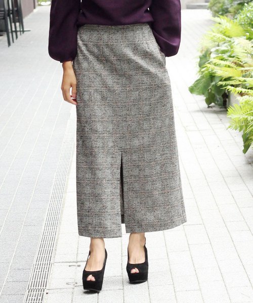 新品》IENA LA BOUCLE グレンチェック タイトスカート ロング M