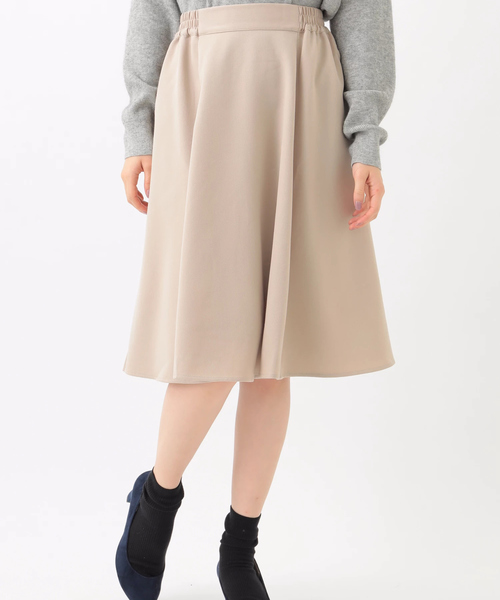 earth music&ecology（アースミュージックアンドエコロジー）の「スキスカミディスカート（スカート・レディース・ブラック/ネイビー/ピンク/キャメル/グレイッシュベージュ・FREE）」の3枚目の写真