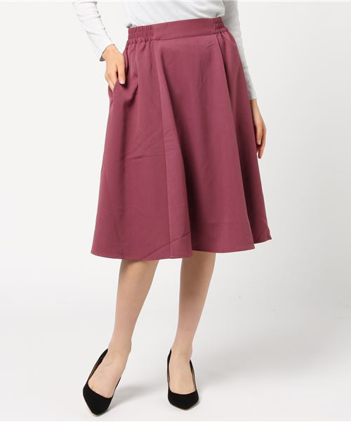 earth music&ecology（アースミュージックアンドエコロジー）の「スキスカミディスカート（スカート・レディース・ブラック/ネイビー/ピンク/キャメル/グレイッシュベージュ・FREE）」の5枚目の写真