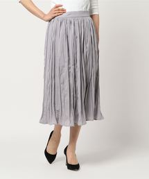 シフォンワッシャープリーツミモレ丈スカート