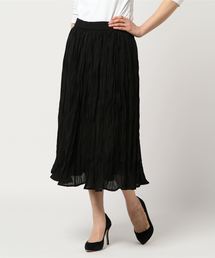 シフォンワッシャープリーツミモレ丈スカート