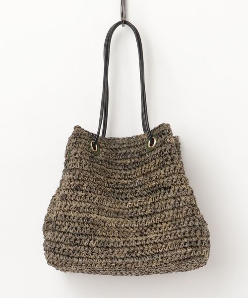 SHIPS（シップス）の「2WAYラフィアバッグ（かごバッグ・レディース・キャメル/オリーブ・ONE SIZE）」の3枚目の写真