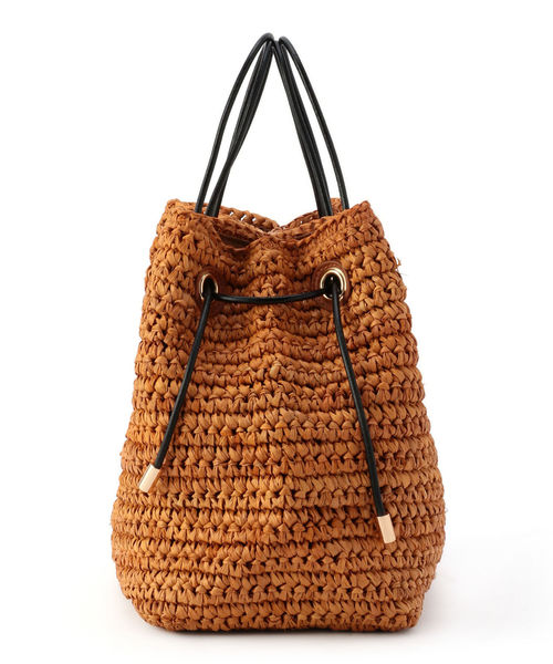 SHIPS（シップス）の「2WAYラフィアバッグ（かごバッグ・レディース・キャメル/オリーブ・ONE SIZE）」の4枚目の写真