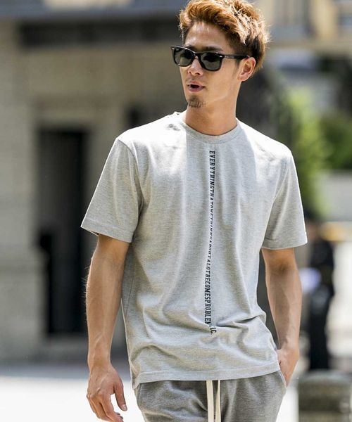 A.S.M（エーエスエム）の「メッセージプリントクルーネックTシャツ（Tシャツ/カットソー・メンズ・ホワイト/ブラック/グレー・48/50/52）」の4枚目の写真