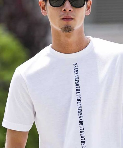 A.S.M（エーエスエム）の「メッセージプリントクルーネックTシャツ（Tシャツ/カットソー・メンズ・ホワイト/ブラック/グレー・48/50/52）」の9枚目の写真