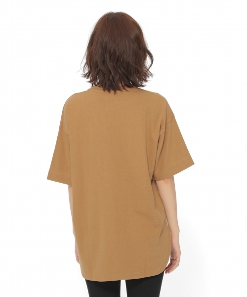 LAKOLE(ラコレ)の「BIG-Tシャツチュニック / LAKOLE(Tシャツ/カットソー・レディース・ブラック/オフホワイト/キャメル・SMALL/MEDIUM)」の9枚目の写真