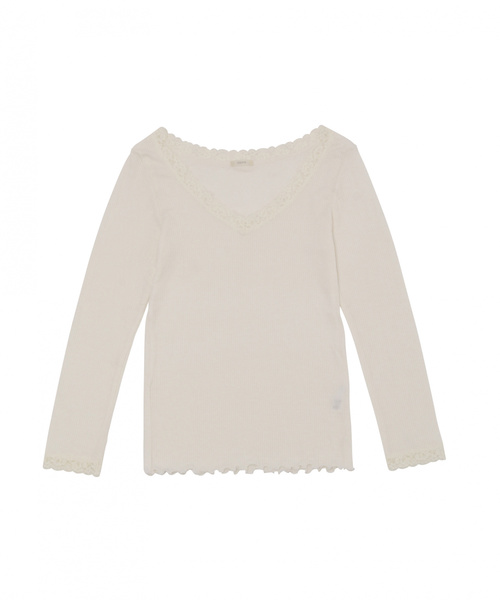 bijorie(ビジュリィ)の「マイクロモダールリブ/ロングスリーブトップ(Tシャツ/カットソー・レディース・ホワイト/ブラック/グレー/ブルーグリーン・M/L)」の5枚目の写真