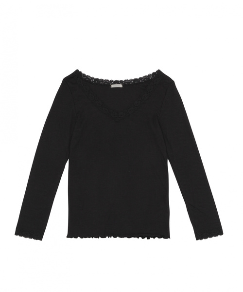 bijorie(ビジュリィ)の「マイクロモダールリブ/ロングスリーブトップ(Tシャツ/カットソー・レディース・ホワイト/ブラック/グレー/ブルーグリーン・M/L)」の6枚目の写真